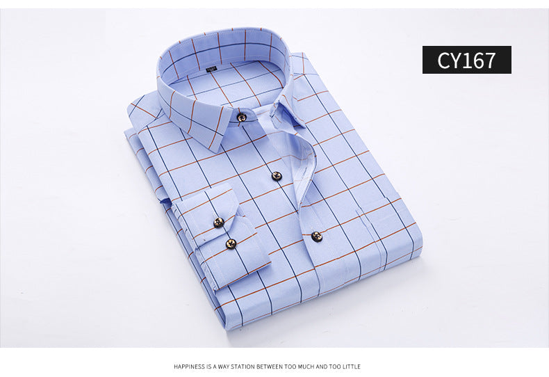Men’s Slim Fit Printed Long Sleeve Dress Shirt – Korean Style Casual Fashion