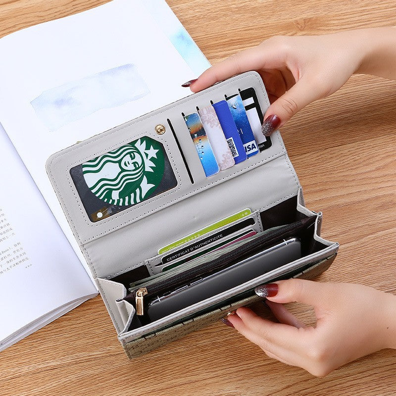 Long Wallet for WomenNew Fashion Simple Foldableing Multi-Functional Hand Wallet Card Holder Two-In-One Wallet