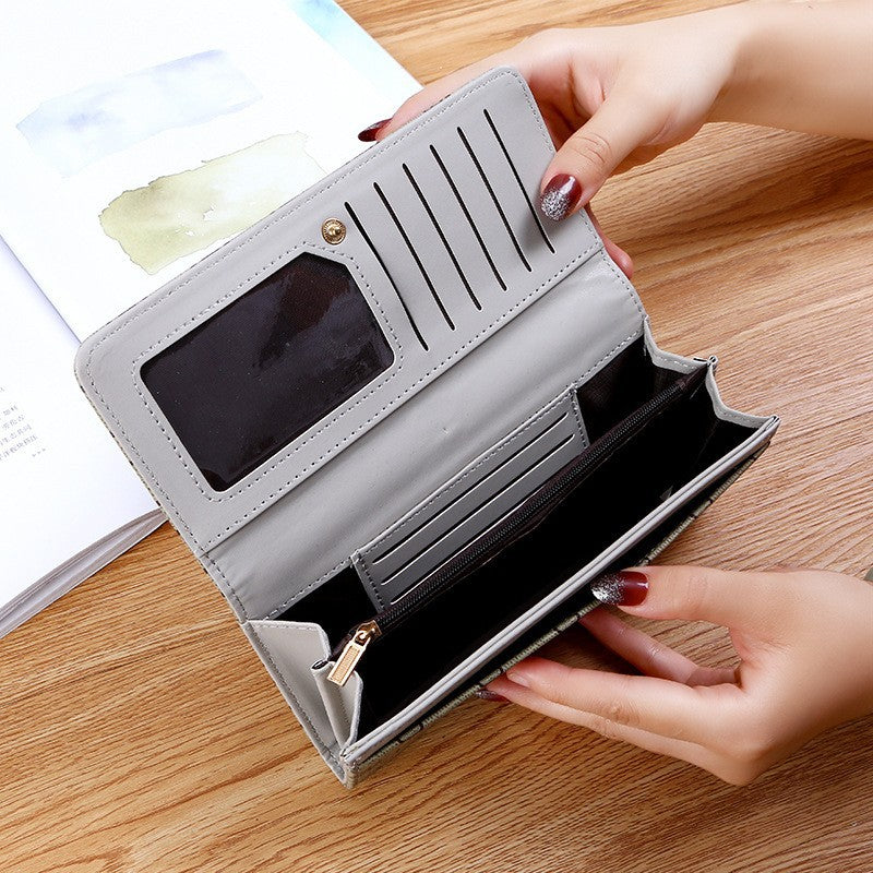 Long Wallet for WomenNew Fashion Simple Foldableing Multi-Functional Hand Wallet Card Holder Two-In-One Wallet