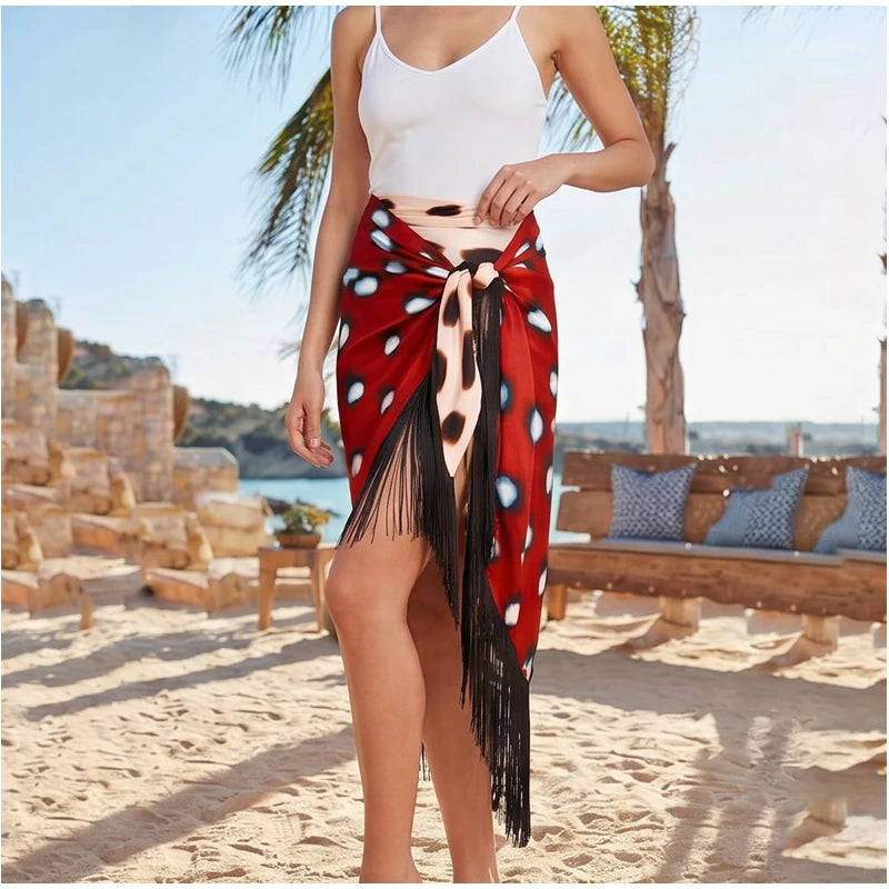 Women’s Two-Tone Printed Long Sleeve Midi Dress – Elegant Y2K Party & Club Dress